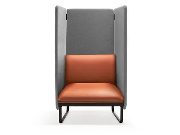 LOFT X - Sled base leather armchair high-back by Quinti Sedute - view 2